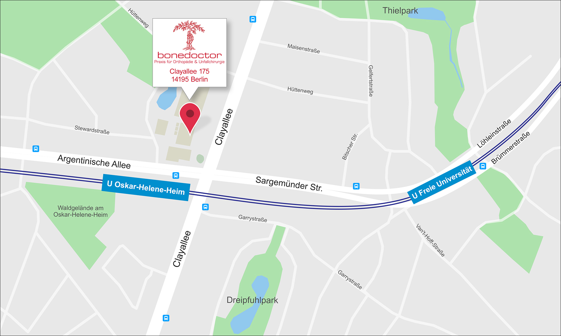 Karte zur Anfahrt – Clayallee 175, 14195 Berlin